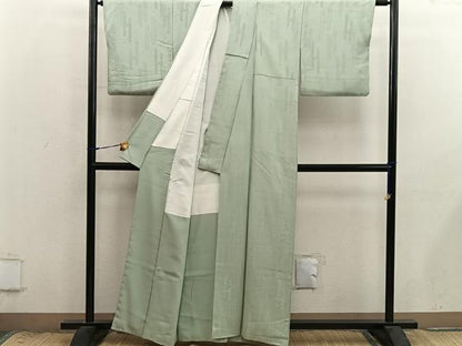 平和屋着物■上質な色無地　エ霞花地紋　利休茶色　正絹　逸品　BAAX8900mz