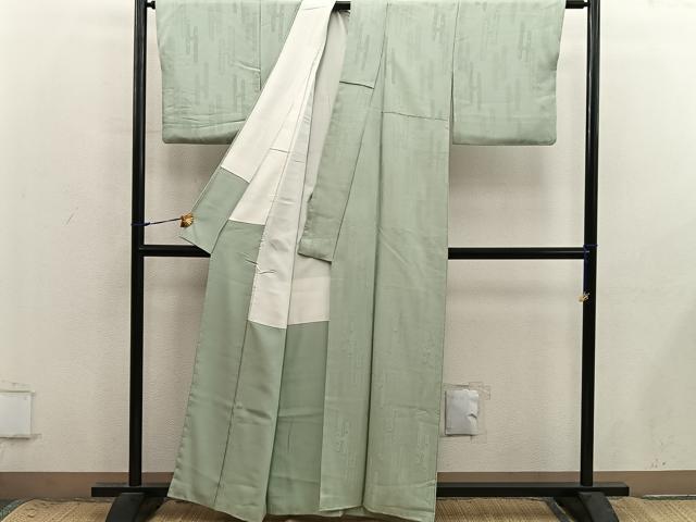 平和屋着物■上質な色無地　エ霞花地紋　利休茶色　正絹　逸品　BAAX8900mz