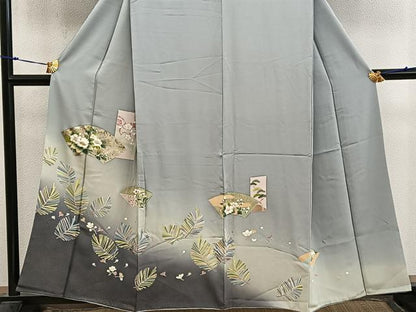 平和屋着物●訪問着　地紙椿花文　暈し染め　金彩　正絹　逸品　BAAX8901mz