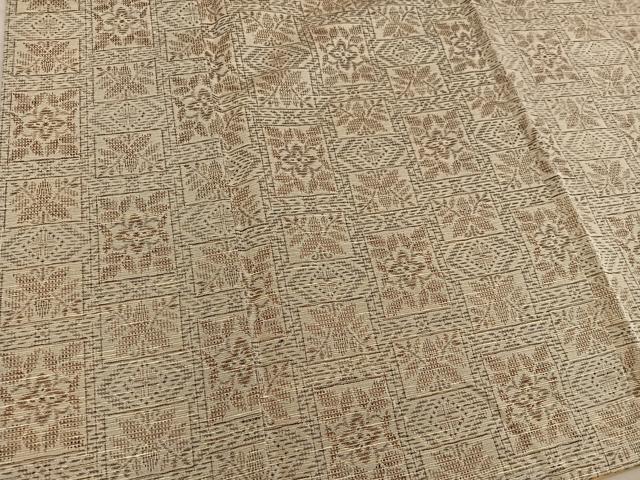 平和屋着物■上質な紬　草花文　正絹　逸品　BAAX8903mz