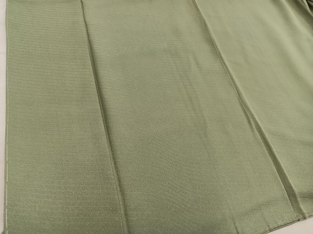 平和屋着物■上質な色無地　よろけ縞地紋　油色　正絹　逸品　BAAX8908mz