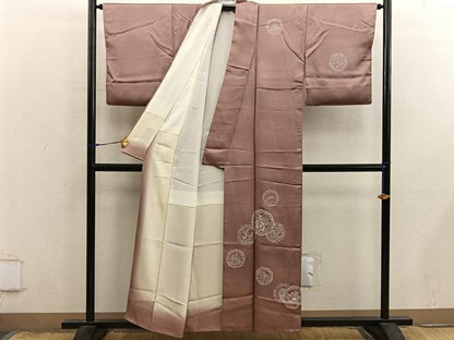 平和屋着物■訪問着　刺繍　菊花文　正絹　逸品　BAAX8909mz