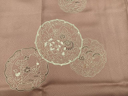 平和屋着物■訪問着　刺繍　菊花文　正絹　逸品　BAAX8909mz