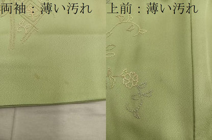 平和屋着物■訪問着　総刺繍　相良刺繍　枝花文　正絹　逸品　BAAX8914mz