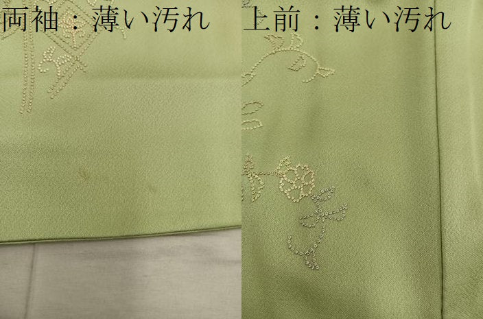 平和屋着物■訪問着　総刺繍　相良刺繍　枝花文　正絹　逸品　BAAX8914mz