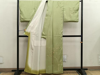 平和屋着物■訪問着　総刺繍　相良刺繍　枝花文　正絹　逸品　BAAX8914mz
