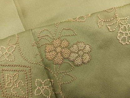 平和屋着物■訪問着　総刺繍　相良刺繍　枝花文　正絹　逸品　BAAX8914mz