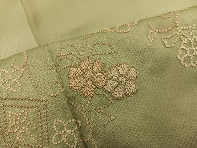 平和屋着物■訪問着　総刺繍　相良刺繍　枝花文　正絹　逸品　BAAX8914mz