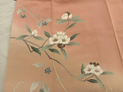 平和屋着物●訪問着　枝花文　暈し染め　正絹　逸品　BAAX8916mz