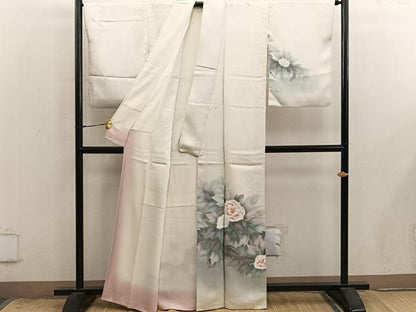 平和屋着物■訪問着　草花文　正絹　逸品　BAAX8918mz