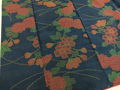 平和屋着物■上質な紬　菊花文　正絹　逸品　BAAX8920mz