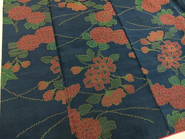 平和屋着物■上質な紬　菊花文　正絹　逸品　BAAX8920mz