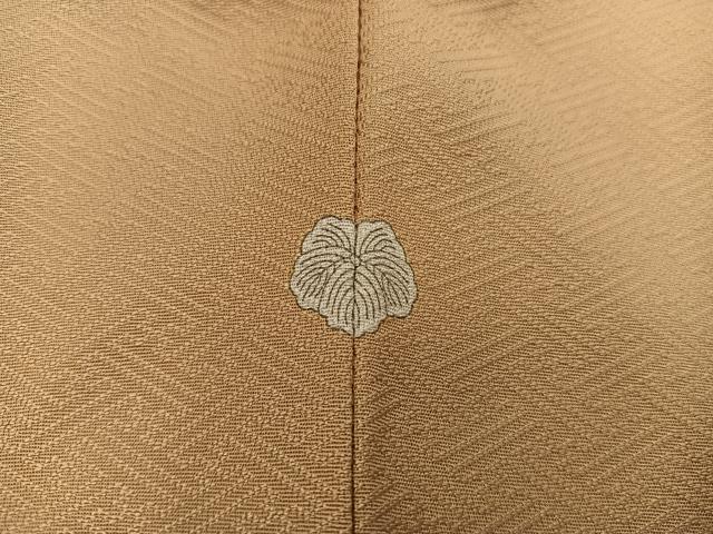 平和屋着物■上質な色無地　紗綾形地紋　黄朽葉色　正絹　逸品　BAAX8921mz