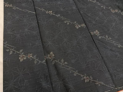 平和屋着物■本場大島紬　枝花文　正絹　逸品　BAAX8923mz