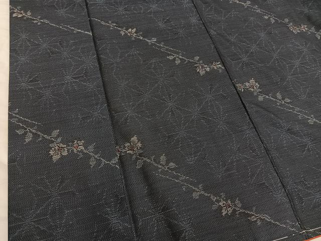 平和屋着物■本場大島紬　枝花文　正絹　逸品　BAAX8923mz