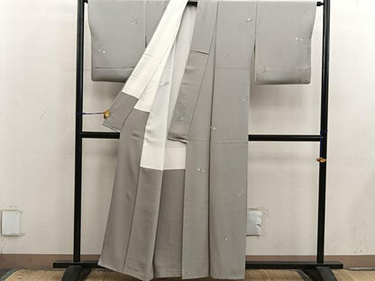 平和屋着物●上質な小紋　枝葉文　ろうけつ染め　正絹　逸品　BAAX8925mz