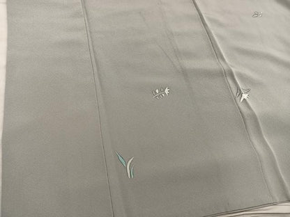 平和屋着物●上質な小紋　枝葉文　ろうけつ染め　正絹　逸品　BAAX8925mz