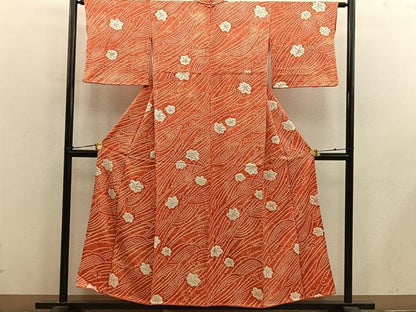 平和屋着物■上質な小紋　総絞り　楓文　正絹　逸品　BAAX8926mz