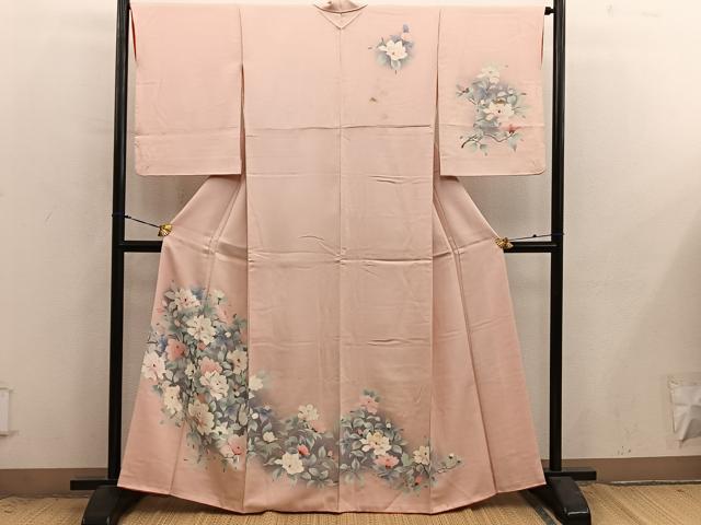 平和屋着物■訪問着　枝花文　正絹　逸品　BAAX8927mz