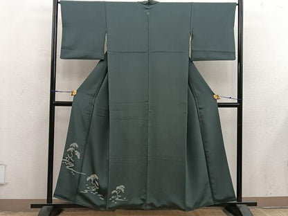 平和屋着物■豪華色留袖　流水枝葉文　正絹　逸品　BAAX8929mz