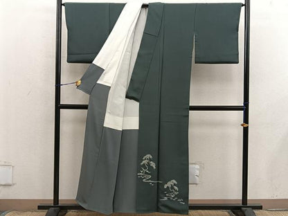 平和屋着物■豪華色留袖　流水枝葉文　正絹　逸品　BAAX8929mz