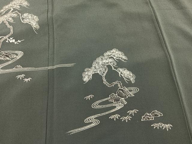 平和屋着物■豪華色留袖　流水枝葉文　正絹　逸品　BAAX8929mz