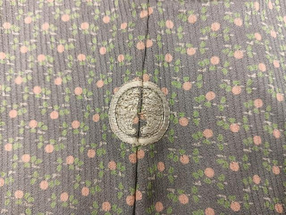 平和屋着物●江戸小紋　井関一男　草花文　正絹　逸品　BAAX8930mz