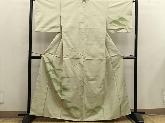 平和屋着物■訪問着　紬地　遠山文　正絹　逸品　BAAX8933mz