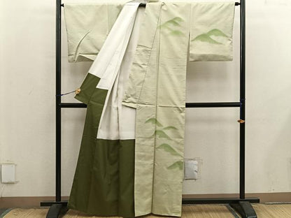 平和屋着物■訪問着　紬地　遠山文　正絹　逸品　BAAX8933mz