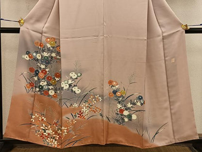 平和屋着物■上質な小紋　作家物　菊花文　正絹　逸品　BAAX8935mz