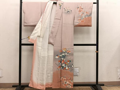 平和屋着物■上質な小紋　作家物　菊花文　正絹　逸品　BAAX8935mz