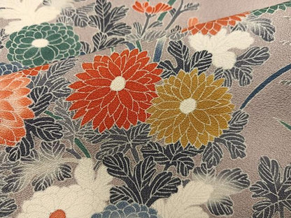 平和屋着物■上質な小紋　作家物　菊花文　正絹　逸品　BAAX8935mz