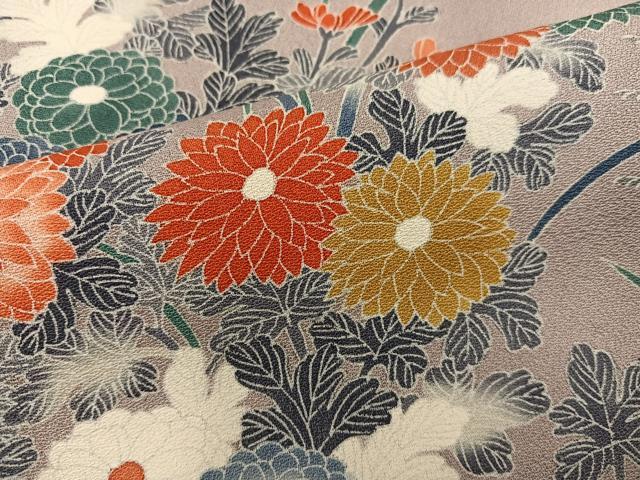 平和屋着物■上質な小紋　作家物　菊花文　正絹　逸品　BAAX8935mz