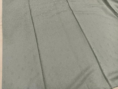 平和屋着物■上質な色無地　菊花地紋　青磁鼠色　正絹　逸品　BAAX8936mz