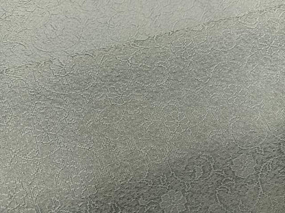 平和屋着物■上質な色無地　菊花地紋　青磁鼠色　正絹　逸品　BAAX8936mz