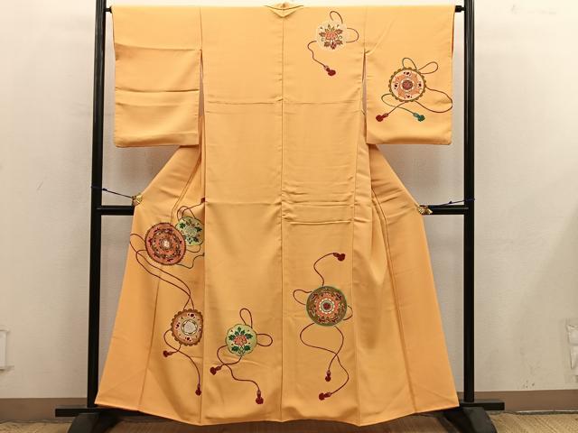 平和屋着物■訪問着　花鳥文　金彩　正絹　逸品　BAAX8939mz