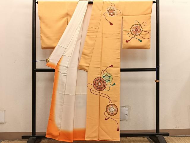平和屋着物■訪問着　花鳥文　金彩　正絹　逸品　BAAX8939mz