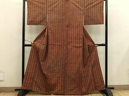 平和屋着物■上質な紬　間道　正絹　逸品　BAAX8940mz
