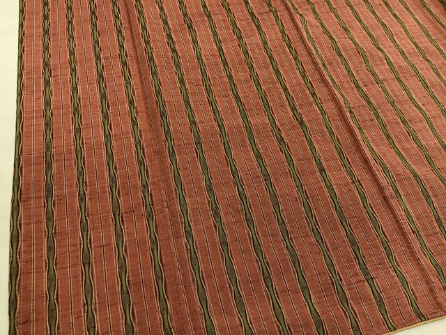 平和屋着物■上質な紬　間道　正絹　逸品　BAAX8940mz