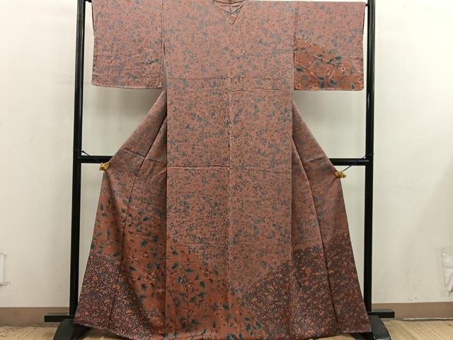 平和屋着物■訪問着　更紗枝花文　正絹　逸品　未使用　BAAX8941mz
