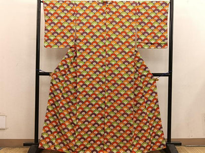 平和屋着物■上質な小紋　青海波　正絹　逸品　未使用　BAAX8942mz