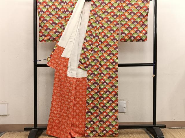 平和屋着物■上質な小紋　青海波　正絹　逸品　未使用　BAAX8942mz