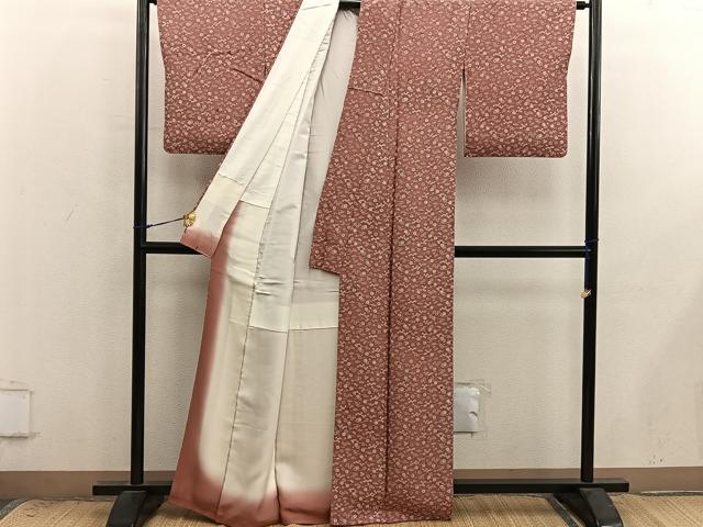 平和屋着物■上質な小紋　菊花文　正絹　逸品　BAAX8947mz