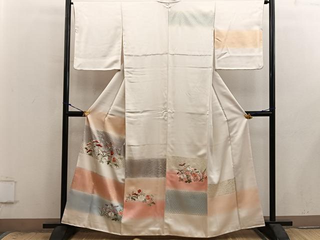 平和屋着物●訪問着　総刺繍　菊花文　暈し染め　金彩　正絹　逸品　BAAX8951mz