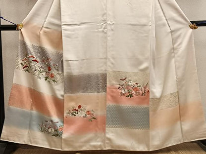 平和屋着物●訪問着　総刺繍　菊花文　暈し染め　金彩　正絹　逸品　BAAX8951mz