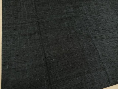 平和屋着物■男性　紬　アンサンブル　黒緑色　正絹　逸品　BAAX8952mz