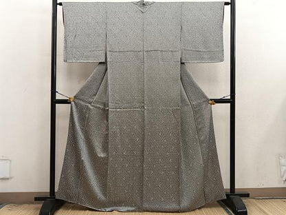 平和屋着物●上質な小紋　鹿の子文様　正絹　逸品　BAAX8956mz