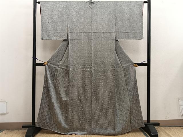 平和屋着物●上質な小紋　鹿の子文様　正絹　逸品　BAAX8956mz