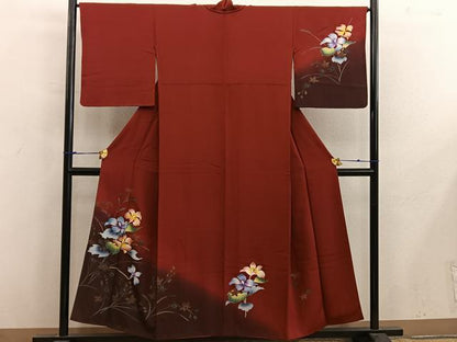 平和屋着物■訪問着　草花文　暈し染め　正絹　逸品　BAAX8957mz