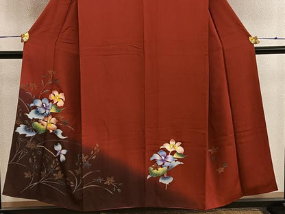 平和屋着物■訪問着　草花文　暈し染め　正絹　逸品　BAAX8957mz